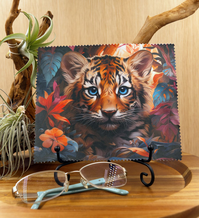 Cleaning Cloth: Adorable Tiger Cub Microfibre Cloth for Glasses, Screens &amp; More