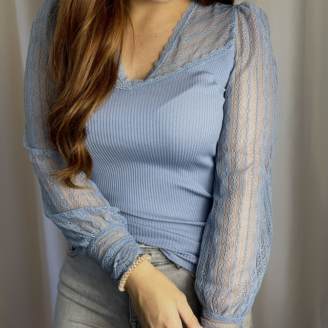 Rosemunde Shirt mit Spitzenärmel 