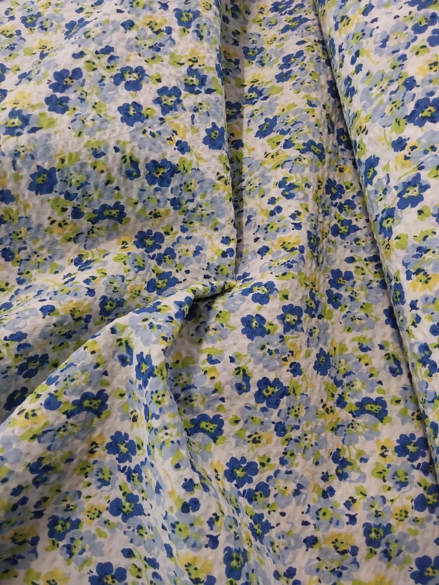 Ex Designer Deadstock Spring Garden Seersucker