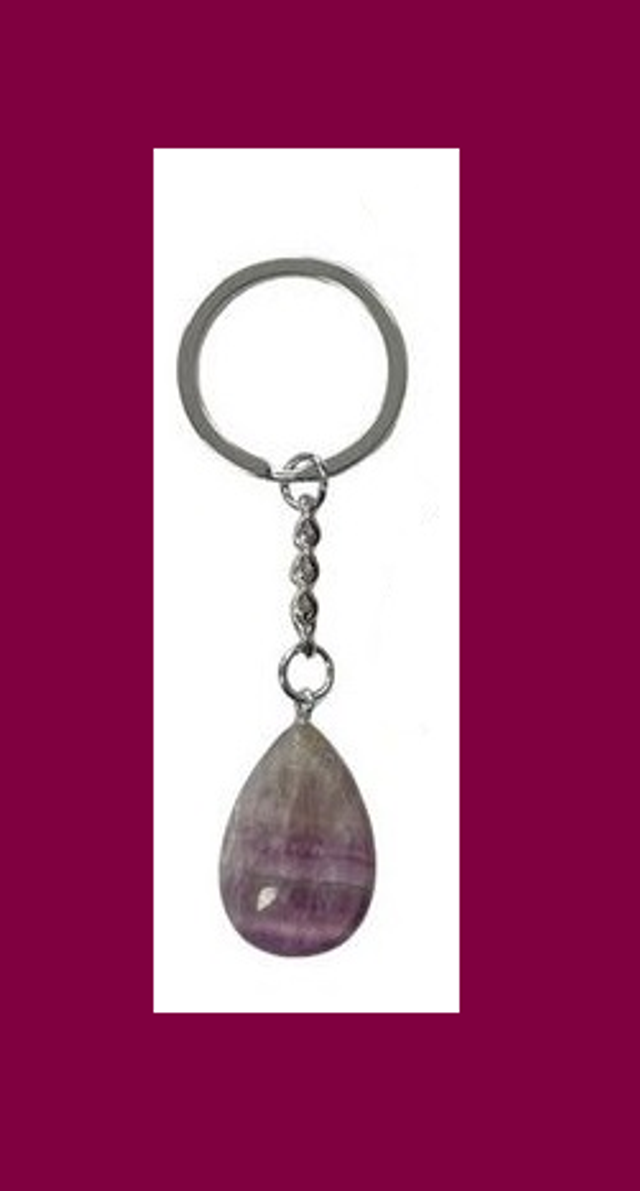 ♡ Porte Clés Goutte Fluorite Multicolore ♡