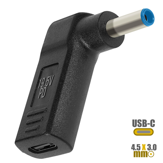 Adaptateur de Charge USB-C Vers DC 4.5 x 3.0mm pour Ordinateur HP / DELL