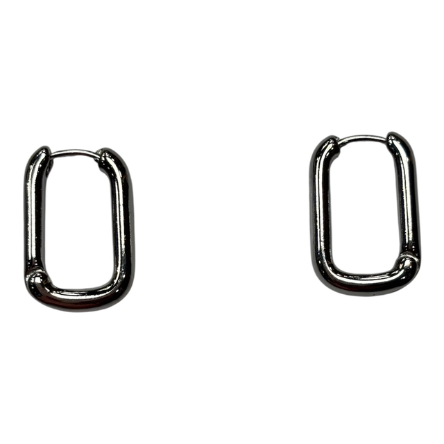 Créoles carrées couleur argent 