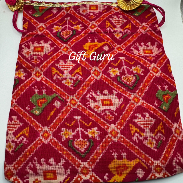 Patola potli bags dark pink colour 
