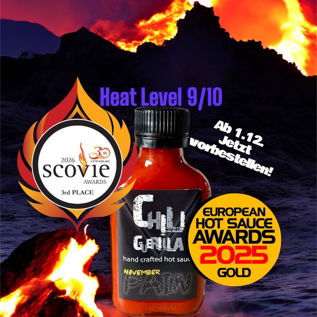 "November Pain" Chiliguerilla Hand Crafted Hot Sauce 100ml. 14.95€/100ml