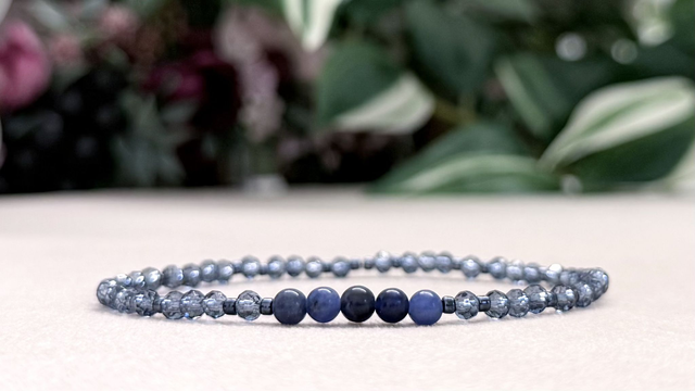 Bracelet | Sodalite Bleue - Éléments Facettés 1