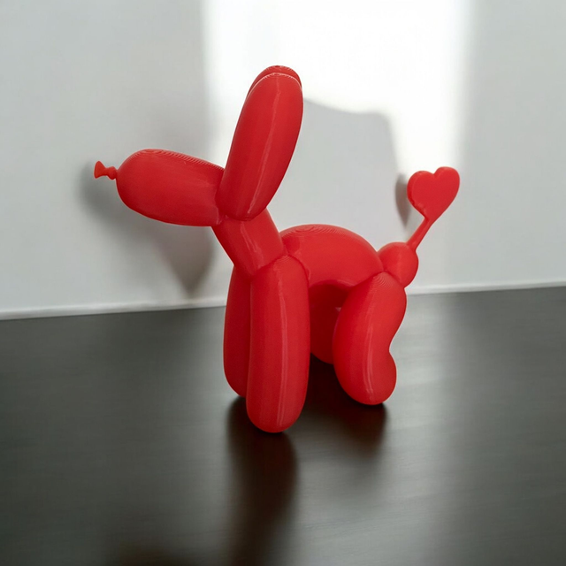 Figurine 3D Chien Ballon avec Queue en Cœur - Une déco adorable et originale ! 
