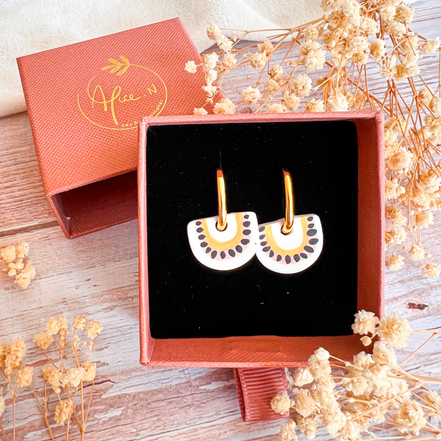 Boucles d’oreilles porcelaine