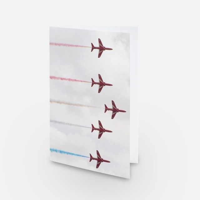 Red Arrows 5 plane greeting card