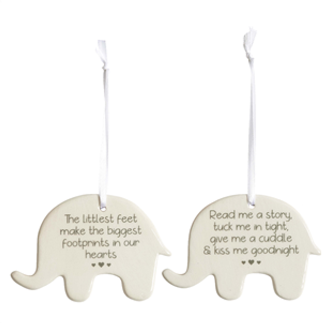 Ceramic Elephant Baby Sign - In 2 Different Designs