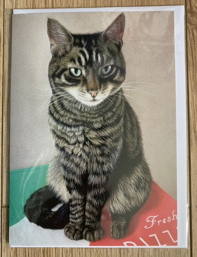 Greetings Card - Tabby Cat - Blank Inside