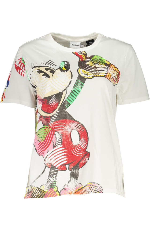 DESIGUAL T-SHIRT MANICHE CORTE DONNA BIANCO
