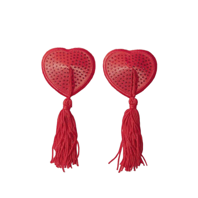 Pezoneras Eróticas en Forma de Corazón - Rojo