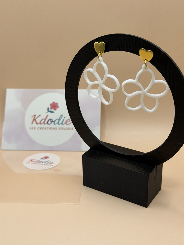 Boucles d'oreilles Fleur - Attaches Fantaisies couleur dorée