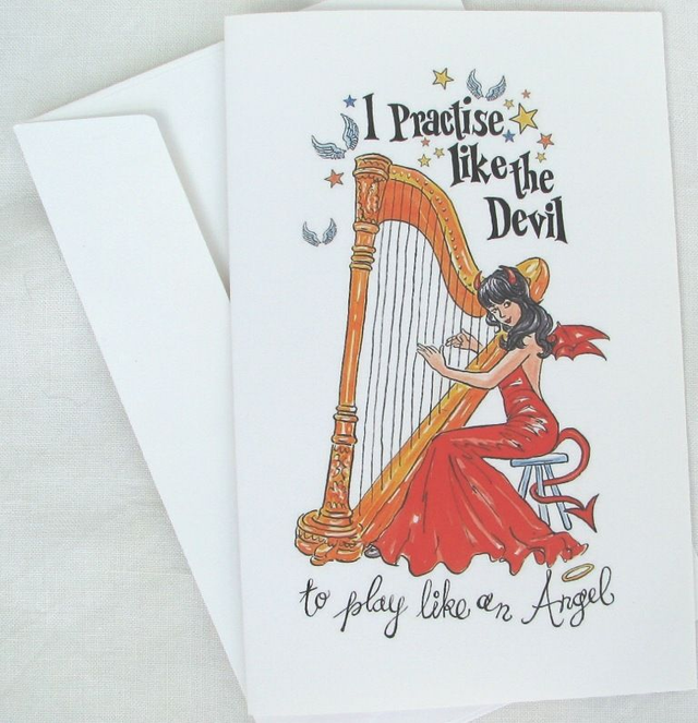 "I Practise Like the Devil" Greetings Cards- pack of 4