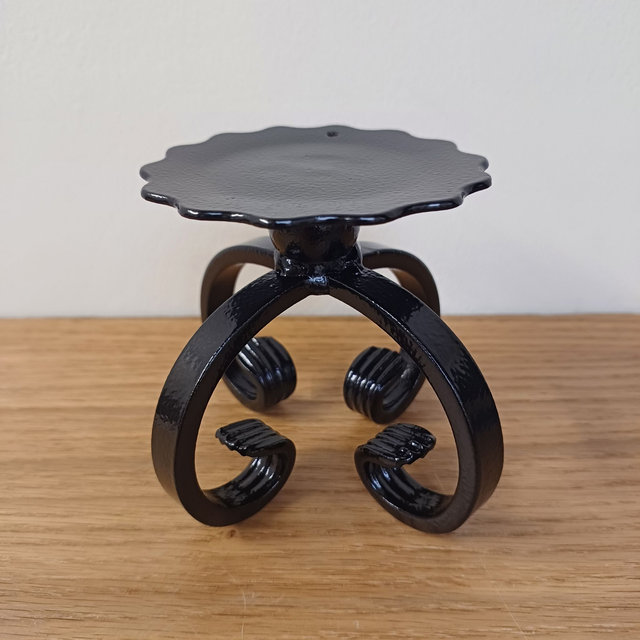 Steel Scroll Candle Holder