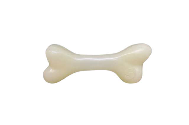 Jouet en os à mâcher et flottant en caoutchouc synthétique PUP-X BLEU.