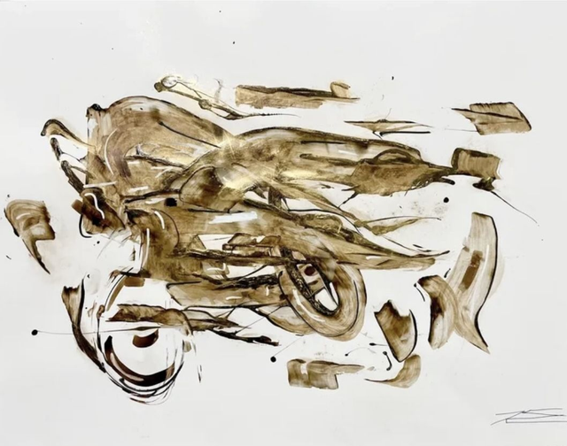 Oeuvre sur papier - A toute vitesse - 50x65cm