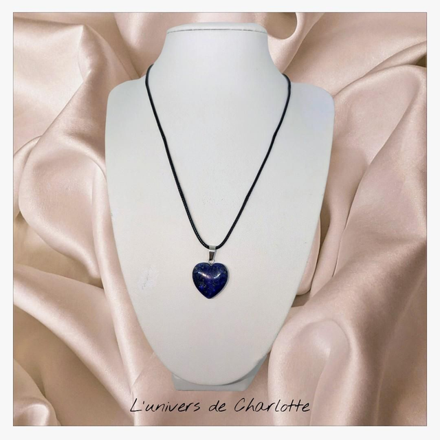Pendentif "Lapis lazuli" coeur PN-313