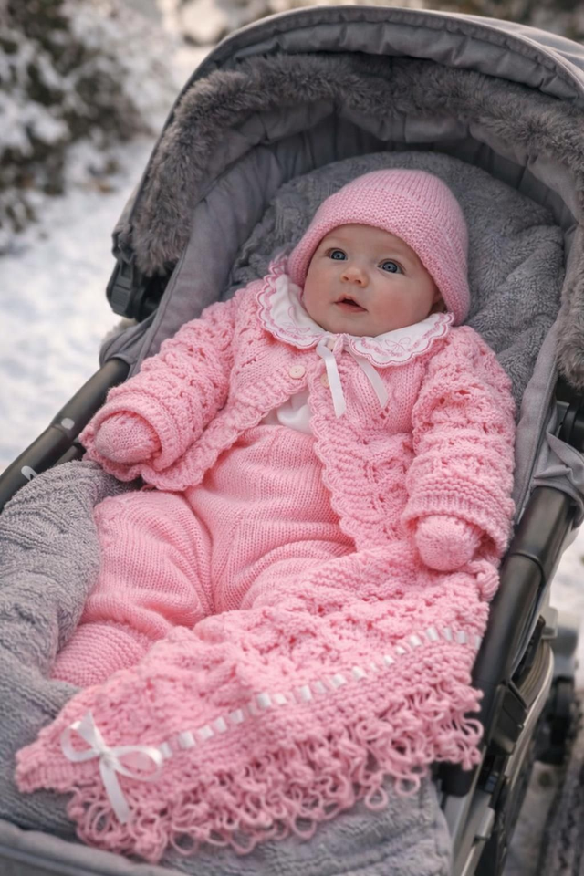 Saída  maternidade  Rosa artesanal