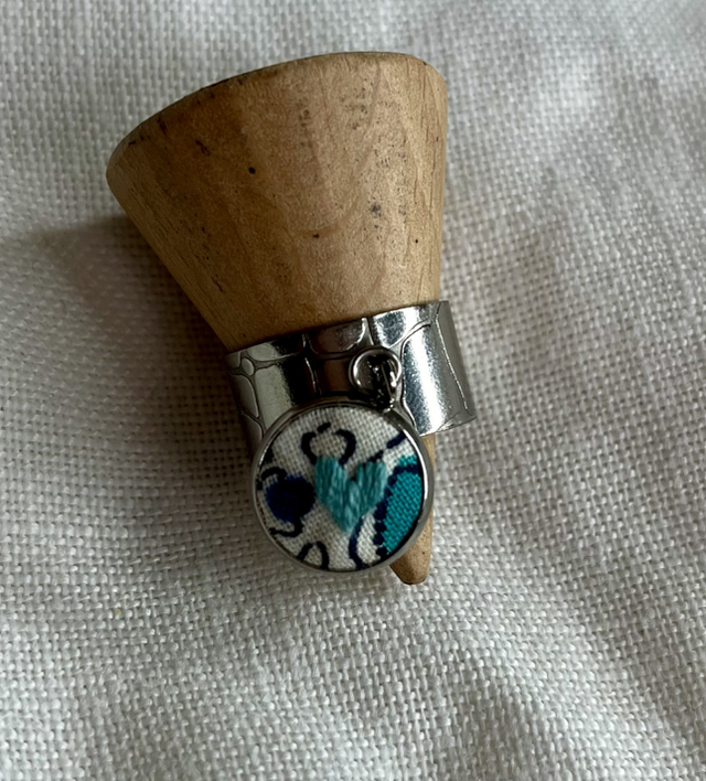 Bague cœur bleu (Argent)
