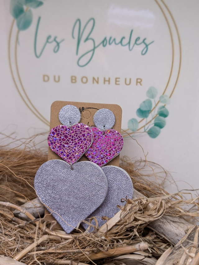 Boucles d&#039;oreilles Marie Laure ml016 rose scintillant 