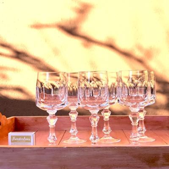 Vintage Weinglas 6 Stück Kristall Annahütte 