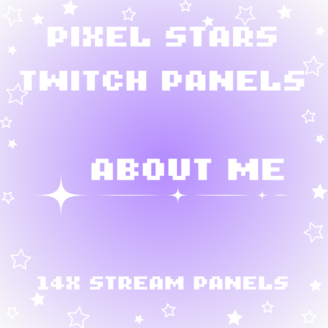 Pixel Stars Twitch Panel Pack - 14 Stream Panels