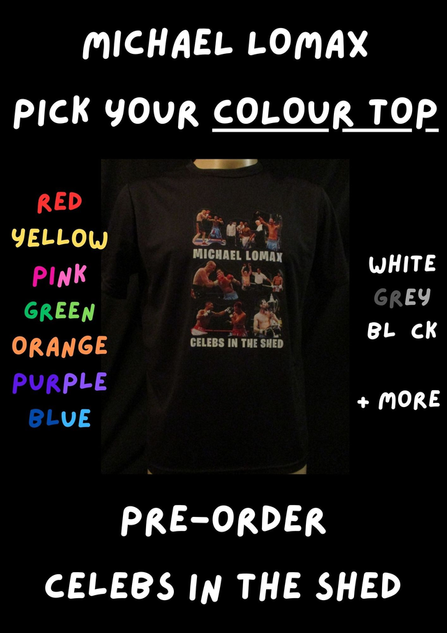 Michael 'The Look' Lomax ABA Champion Prizefighter 3 Boxer Picture T-Shirt (White Bubble Logo) ADULT 100% Polyester Crew Neck Top PRE-ORDER