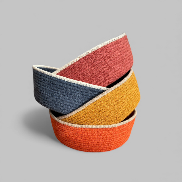 Panier haut simple bordure bi-color - bords droits