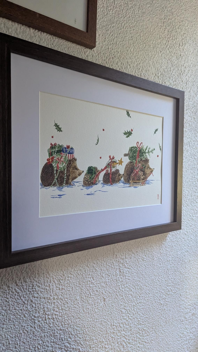 Famille hérisson de Noël