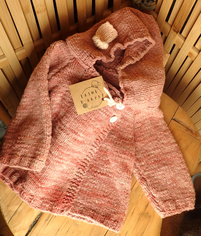 Gilet bébé 6 mois en laine mérinos