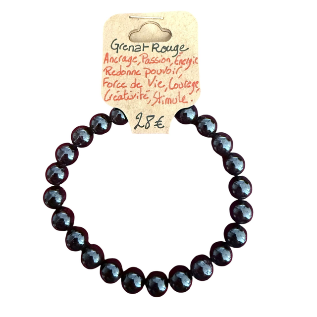 Bracelet Grenat Rouge ~ 8 mm 
