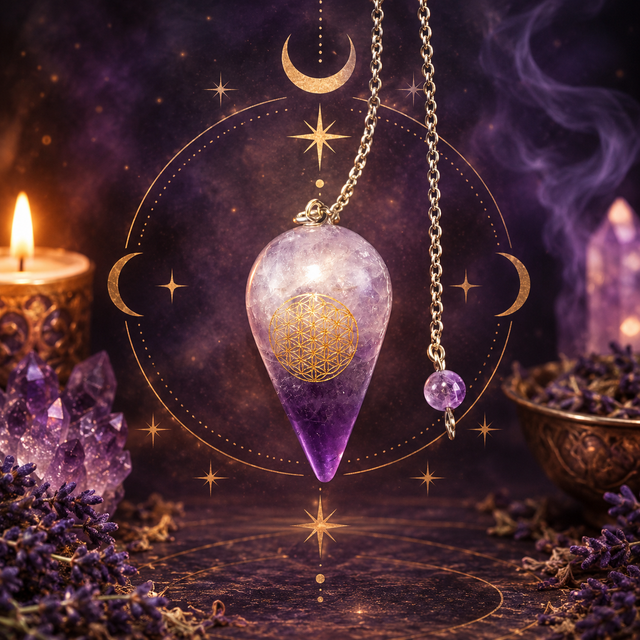 Pendule goutte améthyste 