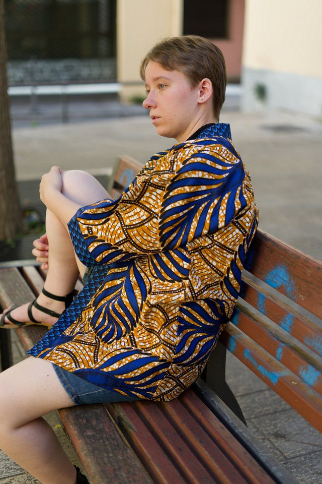 Veste kimono unisexe - Coton wax - Imprimé SAMB