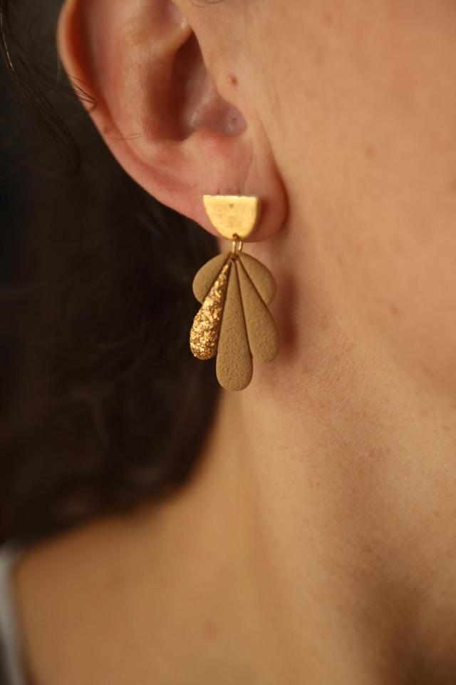 Boucles Oreilles Collection Automnale Dorée 