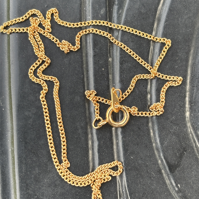 Gold Plated 1.2mm Curb Chain 16” / 40cm unhallmarked