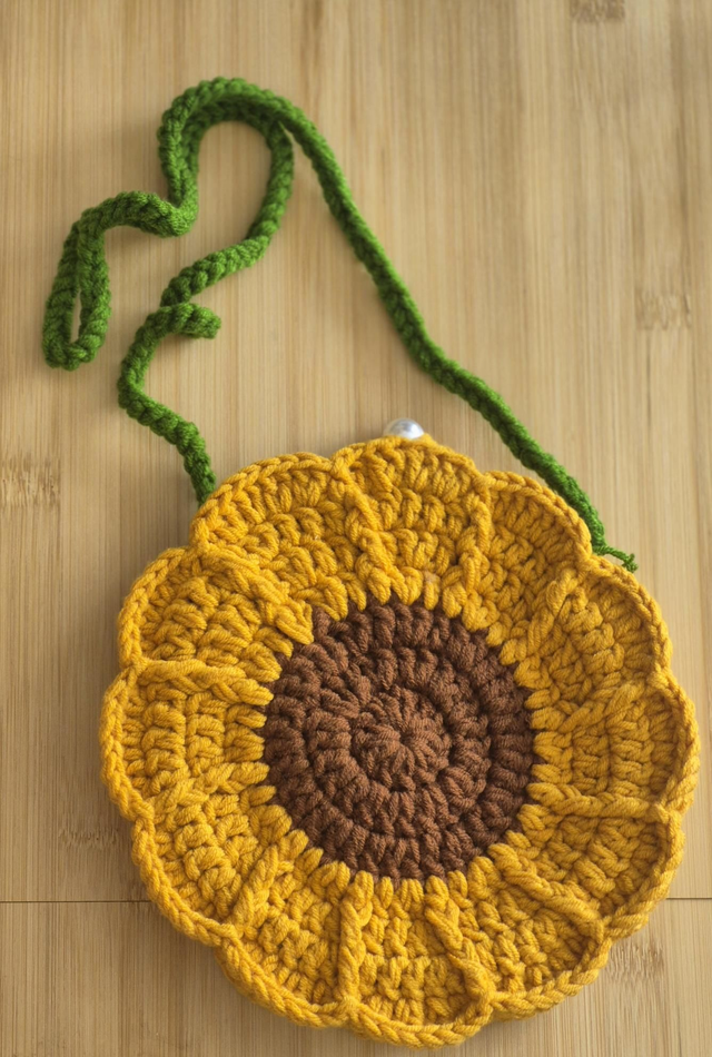 Amazing crochet sunflower bag