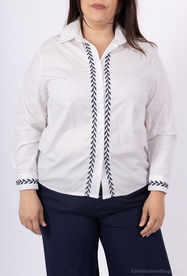 Chemise blanche brodée