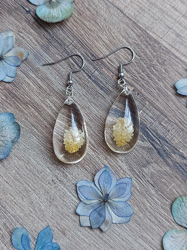 Boucles d'oreilles  - trèfle jaune