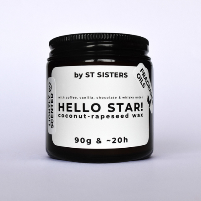 "HELLO STAR!" lightly scented candle