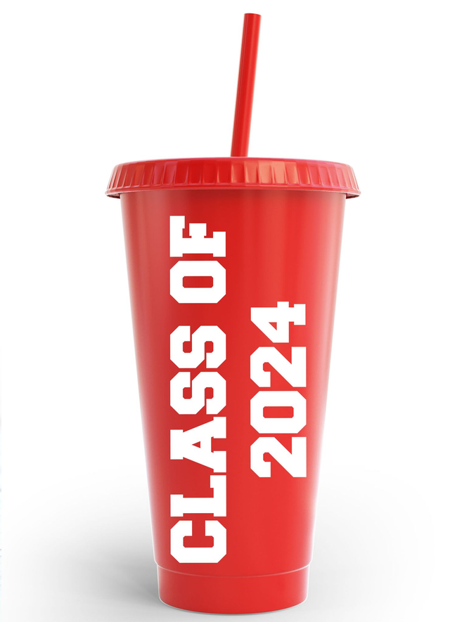 X48 Class Of 2024 Red Cold Cup Tumbler School Student Gifts