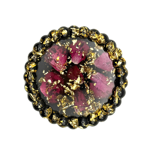 Bouboules vide poche rond avec pétales de roses 