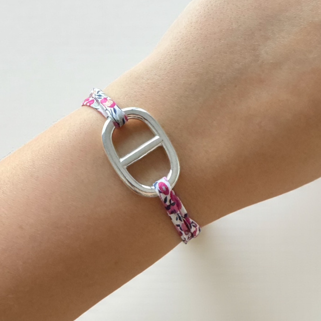 Bracelet cordon liberty maille marine 