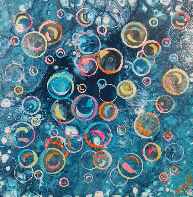 Bulles de savons bleues  (40x40)