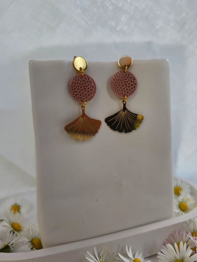 Boucles d'oreilles "Soleil de Gingko"