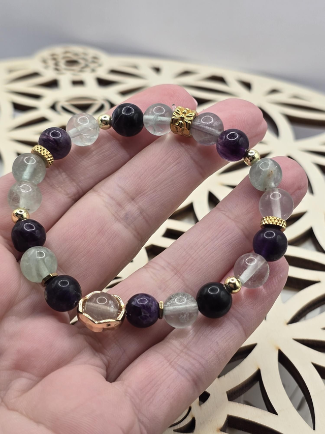 Bracelet Fluorite multicolore 0,8 cm