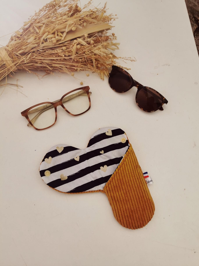 Étui à lunettes ROMÉO velour ocre