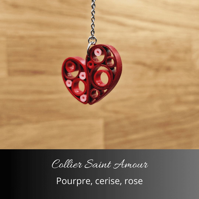 Collier Saint Amour - Pourpre, cerise, rose