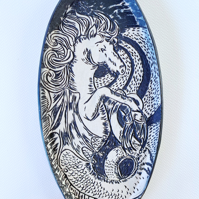 Hippocampus wall hung platter- Tish Campbell Exhibition 