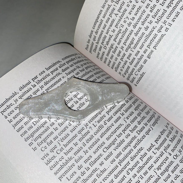 Bague de lecture Galet Blanche